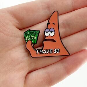 Funny Patrick Meme Cartoon Enamel Pin